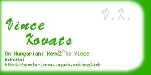 vince kovats business card